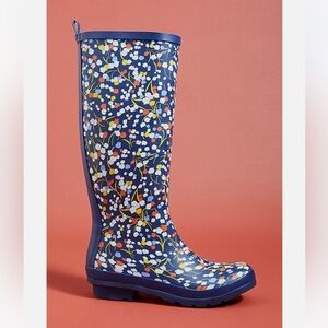 nwot/nwob anthropologie navy floral Women's Rain Boots 7